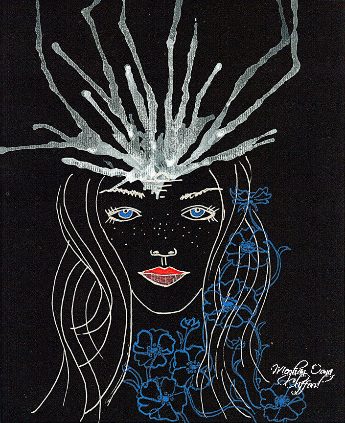 dark goddess modern art, night goddess modern art, contemporary goddess art