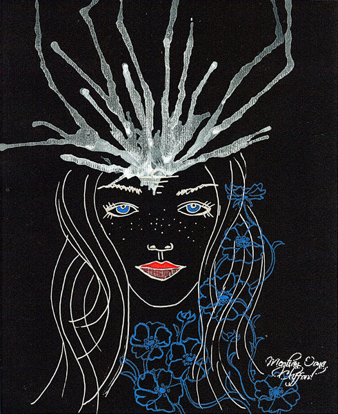 dark goddess modern art, night goddess modern art, contemporary goddess art