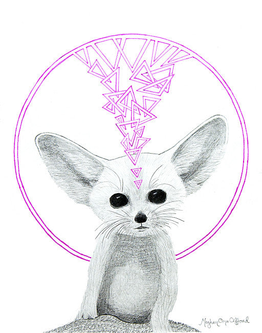geometric contemporary fox art modern home decor, meghan oona clifford, geometric fox art modern interior design, modern animal worship art, modern animal spirit guide art, modern animism art, modern animal spirit guides, modern vegan art, fennec fox modern art