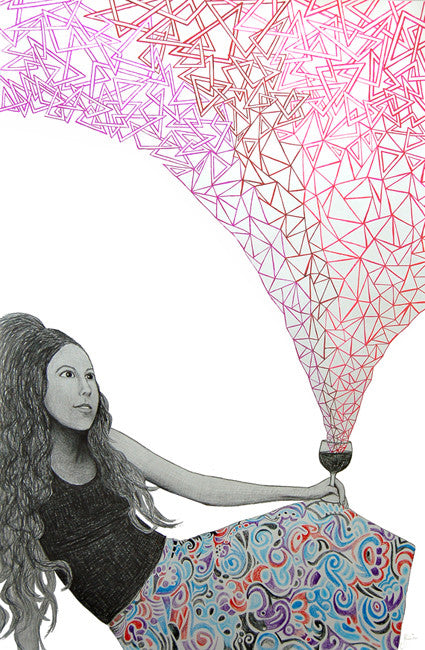 emilio pucci inspired, pucci inspired art, meghan oona clifford, geometric abstract modern art, modern celtic knot work, modern urban art interior decor, psychedelic visionary art, fashionista art, wine drinking fashion art