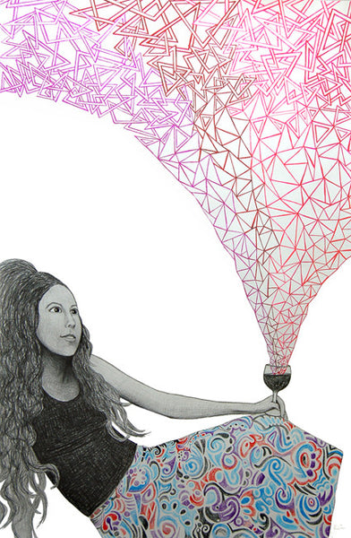 emilio pucci inspired, pucci inspired art, meghan oona clifford, geometric abstract modern art, modern celtic knot work, modern urban art interior decor, psychedelic visionary art, fashionista art, wine drinking fashion art
