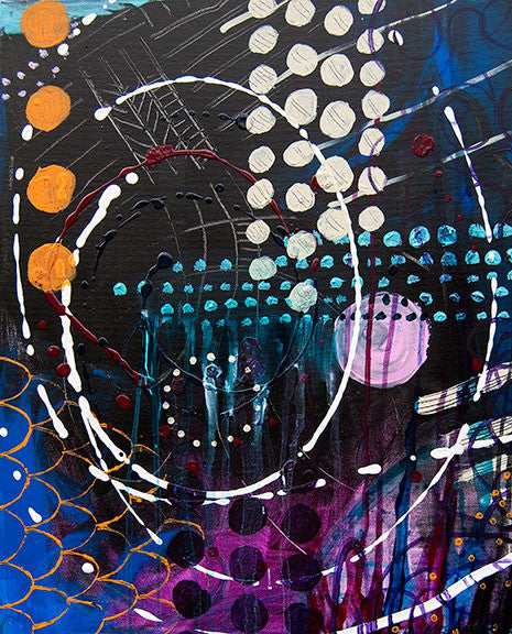 urban geometric abstract painting, urban contemporary abstract painting, modern urban abstract colorful art for interior design, geometric contemporary modern home decor, flora bowley inspired, meghan oona clifford, dark palette abstract interior design painting